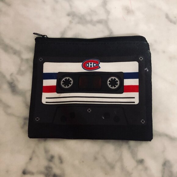 The Unbranded Brand Other - Vtg Montreal Canadiens Habs Style Cassette Tape Small Zipper Pouch RARE HTF NOS